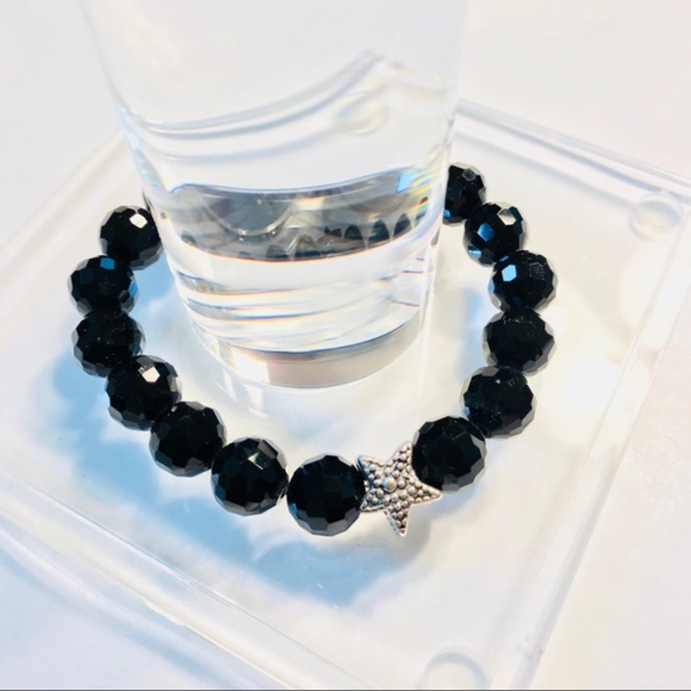 Silver Star Bead Bracelet